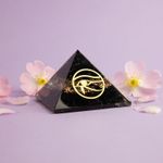 Casa si Gradina - Decoratiuni - Obiecte decorative - Accesorii decorative - Piramida Orgonica Ebony din Turmalina Neagra, Cuart Alb, Cupru si Ochiul lui Horus Pentru Protectie Electromagnetica - Infinity.ro