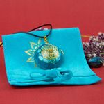 Fashion, accesorii si bijuterii - Femei - Bijuterii femei - Pandantive femei - Pandantiv Orgonic SHANTE din Pietre Turcoaz, cu Simbol Floarea Vietii, 3.6 cm - Infinity.ro