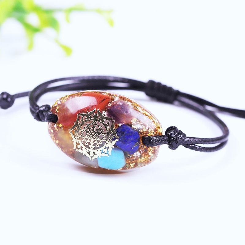 Fashion, accesorii si bijuterii - Femei - Bijuterii femei - Bratari femei - WOW! Bratara orgonica 7 Chakre ajustabila cu snur Mirai - Infinity.ro