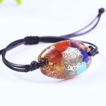 Fashion, accesorii si bijuterii - Femei - Bijuterii femei - Bratari femei - WOW! Bratara orgonica 7 Chakre ajustabila cu snur Mirai - Infinity.ro