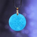 Fashion, accesorii si bijuterii - Femei - Bijuterii femei - Pandantive femei - Pandantiv Orgonic SHANTE din Pietre Turcoaz, cu Simbol Floarea Vietii, 3.6 cm - Infinity.ro