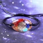 Fashion, accesorii si bijuterii - Femei - Bijuterii femei - Bratari femei - WOW! Bratara orgonica 7 Chakre ajustabila cu snur Mirai - Infinity.ro