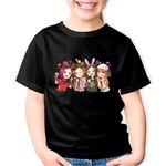 Fashion, accesorii si bijuterii - Copii - Imbracaminte copii - Tricouri copii - Tricou copii Cartoon Balckpink Girls All Team K Pop, negru, XS Copii - Infinity.ro