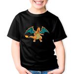 Fashion, accesorii si bijuterii - Copii - Imbracaminte copii - Tricouri copii - Tricou copii Charizard Pokemon Dragon, negru, XS Copii - Infinity.ro