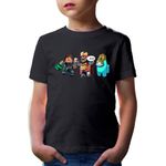 Fashion, accesorii si bijuterii - Copii - Imbracaminte copii - Tricouri copii - Tricou copii Clash Royale Among Sus Caution Minecraft Steve, negru, XS Copii - Infinity.ro