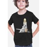 Fashion, accesorii si bijuterii - Copii - Imbracaminte copii - Tricouri copii - Tricou copii Claymore Galatea Long Sword Roblox, negru, XS Copii - Infinity.ro