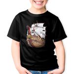 Fashion, accesorii si bijuterii - Copii - Imbracaminte copii - Tricouri copii - Tricou copii Corabie Pirati One Piece Caraibe Shark, negru, XS Copii - Infinity.ro