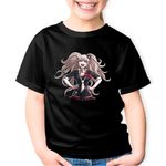 Fashion, accesorii si bijuterii - Copii - Imbracaminte copii - Tricouri copii - Tricou copii Danganronpa Dark Anime Junko Enoshima, negru, XS Copii - Infinity.ro