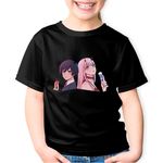 Fashion, accesorii si bijuterii - Copii - Imbracaminte copii - Tricouri copii - Tricou copii Darling in the FranXX Hiro Zero Two Anime, negru, XS Copii - Infinity.ro