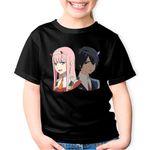 Fashion, accesorii si bijuterii - Copii - Imbracaminte copii - Tricouri copii - Tricou copii Darling in the FranXX Hiro Zero Two Parasite, negru, XS Copii - Infinity.ro