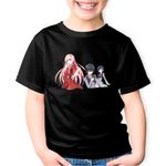 Fashion, accesorii si bijuterii - Copii - Imbracaminte copii - Tricouri copii - Tricou copii Darling in the FranXX Hiro Zero Two SF Romance, negru, XS Copii - Infinity.ro