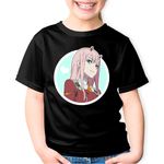 Fashion, accesorii si bijuterii - Copii - Imbracaminte copii - Tricouri copii - Tricou copii Darling in the FranXX Zero Two Android Anime, negru, XS Copii - Infinity.ro