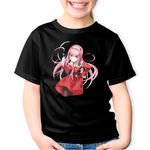 Fashion, accesorii si bijuterii - Copii - Imbracaminte copii - Tricouri copii - Tricou copii Darling in the FranXX Zero Two DarlinFra, negru, XS Copii - Infinity.ro