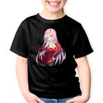 Fashion, accesorii si bijuterii - Copii - Imbracaminte copii - Tricouri copii - Tricou copii Darling in the FranXX Zero Two Human Klaxo, negru, XS Copii - Infinity.ro