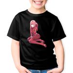 Fashion, accesorii si bijuterii - Copii - Imbracaminte copii - Tricouri copii - Tricou copii Darling in the FranXX Zero Two Pilot Anime, negru, XS Copii - Infinity.ro