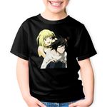 Fashion, accesorii si bijuterii - Copii - Imbracaminte copii - Tricouri copii - Tricou copii Death Note L Detectiv Misa Amane Codite, negru, XS Copii - Infinity.ro