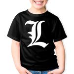 Fashion, accesorii si bijuterii - Copii - Imbracaminte copii - Tricouri copii - Tricou copii Death Note L Detectiv Politist Anime Manga, negru, XS Copii - Infinity.ro