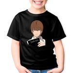 Fashion, accesorii si bijuterii - Copii - Imbracaminte copii - Tricouri copii - Tricou copii Death Note Light Yagami Anime Manga, negru, XS Copii - Infinity.ro