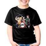 Fashion, accesorii si bijuterii - Copii - Imbracaminte copii - Tricouri copii - Tricou copii Demon Slayer All Gang Anime, negru, XS Copii - Infinity.ro