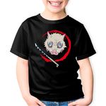 Fashion, accesorii si bijuterii - Copii - Imbracaminte copii - Tricouri copii - Tricou copii Demon Slayer Inosuke Hashibira Anime Manga, negru, XS Copii - Infinity.ro