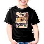 Fashion, accesorii si bijuterii - Copii - Imbracaminte copii - Tricouri copii - Tricou copii Demon Slayer Priviri Gingase Kimetsu no Yaiba, negru, XS Copii - Infinity.ro