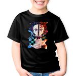 Fashion, accesorii si bijuterii - Copii - Imbracaminte copii - Tricouri copii - Tricou copii Demon Slayer Tanjiro Kamado Tiktok, negru, XS Copii - Infinity.ro