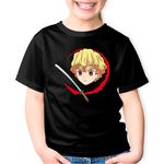 Fashion, accesorii si bijuterii - Copii - Imbracaminte copii - Tricouri copii - Tricou copii Demon Slayer Zenitsu Agatsuma Bebe Karate, negru, XS Copii - Infinity.ro