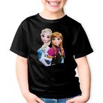 Fashion, accesorii si bijuterii - Copii - Imbracaminte copii - Tricouri copii - Tricou copii Disney Elsa Frozen Ana Surori Olaf, negru, S Copii - Infinity.ro