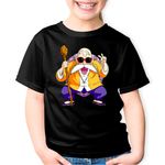 Fashion, accesorii si bijuterii - Copii - Imbracaminte copii - Tricouri copii - Tricou copii Dragon Ball Z Master Roshi Sensei Profesor Socru, negru, XS Copii - Infinity.ro