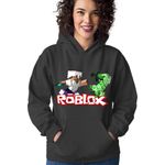Fashion, accesorii si bijuterii - Femei - Imbracaminte femei - Hanorace femei - Hanorac Femei Roblox Minecraft Steve Creeper Fight, negru,  marime S - Infinity.ro