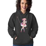 Fashion, accesorii si bijuterii - Femei - Imbracaminte femei - Hanorace femei - Hanorac Femei Madoka Magica Kaname Bow Universe Strongest Anime, negru,  marime S - Infinity.ro