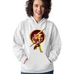 Fashion, accesorii si bijuterii - Femei - Imbracaminte femei - Hanorace femei - Hanorac Femei Flash Speed Lightning Struck Barry Allen Cosplay Logo, alb,  marime S - Infinity.ro