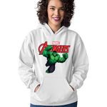 Fashion, accesorii si bijuterii - Femei - Imbracaminte femei - Hanorace femei - Hanorac Femei Hulk The Avangers Experiment Protect Humanity, alb,  marime 2XL - Infinity.ro