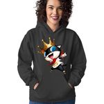 Fashion, accesorii si bijuterii - Femei - Imbracaminte femei - Hanorace femei - Hanorac Femei Persona Mascot King Action Music Cat, negru,  marime S - Infinity.ro