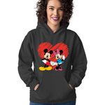 Fashion, accesorii si bijuterii - Femei - Imbracaminte femei - Hanorace femei - Hanorac Femei Mickey Mouse Minnie Dance Couple Elegance Lovers, negru,  marime S - Infinity.ro
