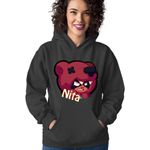 Fashion, accesorii si bijuterii - Femei - Imbracaminte femei - Hanorace femei - Hanorac Femei Brawl Stars Nita Fighter Bear Angry Shockwave, negru,  marime S - Infinity.ro
