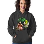 Fashion, accesorii si bijuterii - Femei - Imbracaminte femei - Hanorace femei - Hanorac Femei Hulk Shrek Clash of Clans Pig Ride Survival, negru,  marime S - Infinity.ro