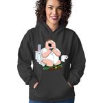Fashion, accesorii si bijuterii - Femei - Imbracaminte femei - Hanorace femei - Hanorac Femei Family Guy Bathroom Smartphone Tik Tok Play, negru,  marime S - Infinity.ro