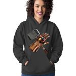 Fashion, accesorii si bijuterii - Femei - Imbracaminte femei - Hanorace femei - Hanorac Femei Thanos Glove Thor Axe Magic Power, negru,  marime S - Infinity.ro