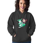 Fashion, accesorii si bijuterii - Femei - Imbracaminte femei - Hanorace femei - Hanorac Femei Bomberman Dinossaur Ride Summer Juice Hot, negru,  marime S - Infinity.ro
