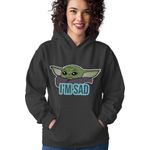 Fashion, accesorii si bijuterii - Femei - Imbracaminte femei - Hanorace femei - Hanorac Femei Baby Yoda Sad Cry Star Wars, negru,  marime S - Infinity.ro