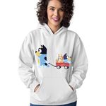 Fashion, accesorii si bijuterii - Femei - Imbracaminte femei - Hanorace femei - Hanorac Femei Bluey Dad Children Family Cartoon All Ages Games, alb,  marime S - Infinity.ro