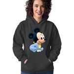 Fashion, accesorii si bijuterii - Femei - Imbracaminte femei - Hanorace femei - Hanorac Femei Mickey Mouse Baby Small Chibi Cute Design, negru,  marime S - Infinity.ro