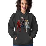 Fashion, accesorii si bijuterii - Femei - Imbracaminte femei - Hanorace femei - Hanorac Femei Flash Emma Frost The Avengers Fight Captain Multiverse, negru,  marime S - Infinity.ro