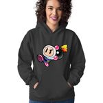 Fashion, accesorii si bijuterii - Femei - Imbracaminte femei - Hanorace femei - Hanorac Femei Bomberman Pink Funny Game Puzzle Fast Strategy, negru,  marime S - Infinity.ro