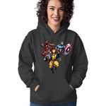 Fashion, accesorii si bijuterii - Femei - Imbracaminte femei - Hanorace femei - Hanorac Femei Wolverine Captain America Ironman Superheroes, negru,  marime S - Infinity.ro