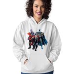 Fashion, accesorii si bijuterii - Femei - Imbracaminte femei - Hanorace femei - Hanorac Femei Thor Batman Thanos American Comics Action, alb,  marime S - Infinity.ro