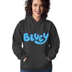 Fashion, accesorii si bijuterii - Femei - Imbracaminte femei - Hanorace femei - Hanorac Femei Bluey Logo TV Show Adventure Studio Simple Pets, negru,  marime S - Infinity.ro