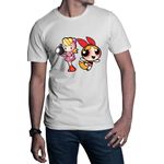 Fashion, accesorii si bijuterii - Barbati - Imbracaminte - Tricouri si bluze barbati - Tricou barbati Bomberman Powerpuff Girls Blossom Girly, alb, marime XL - Infinity.ro