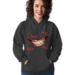 Fashion, accesorii si bijuterii - Femei - Imbracaminte femei - Hanorace femei - Hanorac Femei Joker Smile Laugh Psychopath Hurt Lips Self Defense, negru,  marime S - Infinity.ro